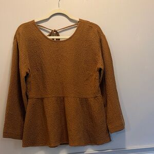 Madewell Textured Tan Blouse